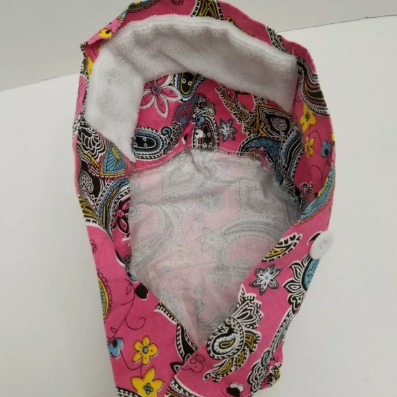 Pink Paisley Ponytail Scrub Cap Ear Saver Buttons - Picture 7 of 8